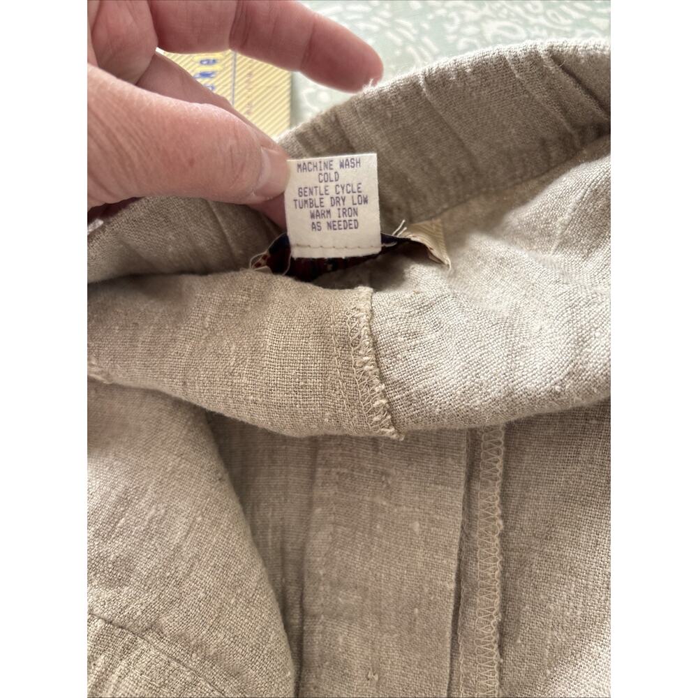 100% Linen Women's Pants Made In USA Coastal Grandmother Resort Wear Boho | L - Picture 8 of 10